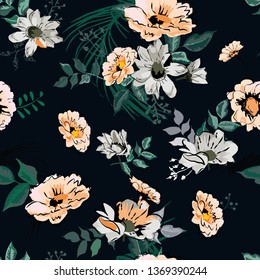 Floral seamless pattern with beautiful flowers. flowers Pattern for summer fashion prints. 