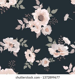 Floral seamless pattern with beautiful flowers.