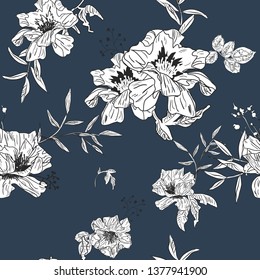 Floral seamless pattern with beautiful flowers. flowers Pattern for summer fashion prints. 