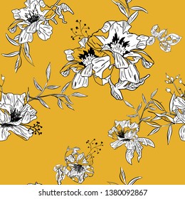 Floral seamless pattern with beautiful flowers. flowers Pattern for summer fashion prints. 