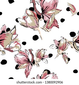 Floral seamless pattern with beautiful flowers. flowers Pattern for summer fashion prints. 
