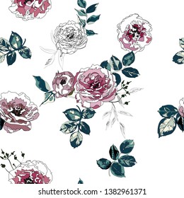 Floral seamless pattern with beautiful flowers. flowers Pattern for summer fashion prints. 