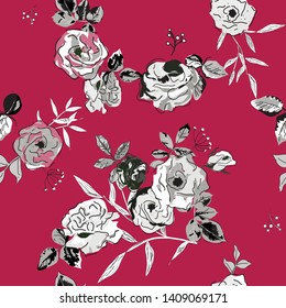 Floral seamless pattern with beautiful flowers. flowers Pattern for summer fashion prints. - Vector 