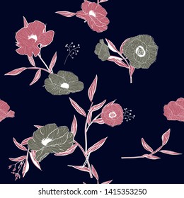Floral seamless pattern with beautiful flowers. flowers Pattern for summer fashion prints. - Vector 