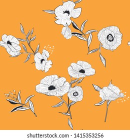Floral seamless pattern with beautiful flowers. flowers Pattern for summer fashion prints. - Vector 