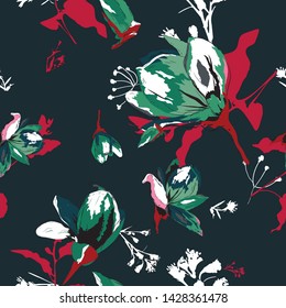 Floral seamless pattern with beautiful flowers. flowers Pattern for summer fashion prints. - Vector 