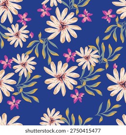 Floral seamless pattern with beautiful Flowers for fabric textile wallpaper.