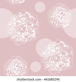 floral seamless pattern with beautiful peonies