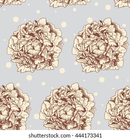 floral seamless pattern with beautiful peonies