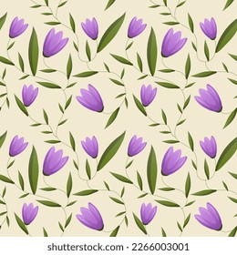 Floral seamless pattern. Beautiful spring design from vector illustrations with a slight gradient.