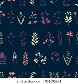 Floral seamless pattern. Beautiful vector hand drawn texture. Background for web pages, wedding invitations, save the date cards. 