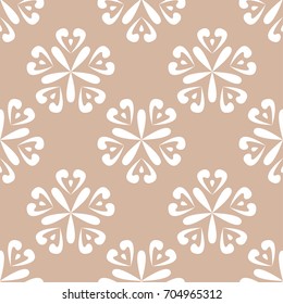 Floral seamless pattern. Beige brown abstract background for wallpapers and fabrics. Vector illustration
