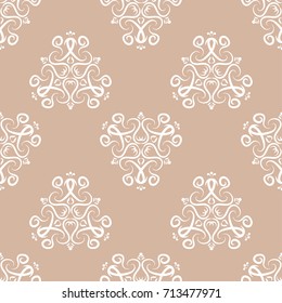Floral seamless pattern. Beige brown abstract background for wallpapers and fabrics. Vector illustration