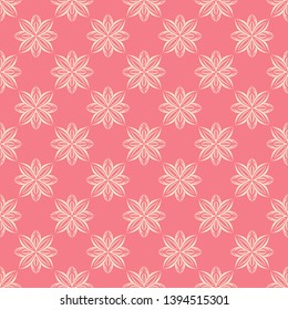 Floral seamless pattern. Beige and pink background