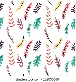 Floral seamless pattern with berries, leaves and branches. Can be used for wedding invitations, spring, summer and winter greeting cards, Wallpaper. Hand drawn vector botany set.