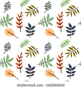 Floral seamless pattern with berries, leaves and branches. Can be used for wedding invitations, spring, summer and winter greeting cards, Wallpaper. Hand drawn vector botany set.