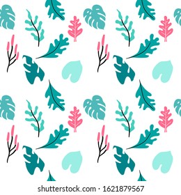 Floral seamless pattern with berries, leaves and branches. Can be used for wedding invitations, spring, summer and winter greeting cards, Wallpaper. Hand drawn vector botany set.