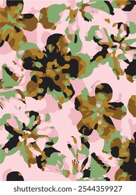 Floral seamless pattern with big flowers and Vector illustration.seamless floral watercolor pattern with garden pink, flowers roses, leaves, branches. Botanic tile, background.