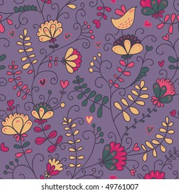 Patrón floral sin soldadura con aves