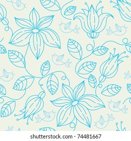 	Floral seamless pattern with birds