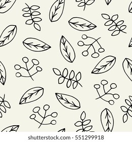 Floral seamless pattern in black and cream.