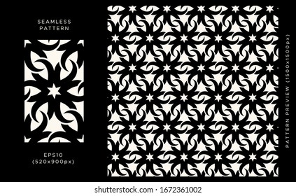 Floral seamless pattern. Black design on light background. Trendy textile, fabric, wrapping. Modern stylish abstract texture. Vector illustration.