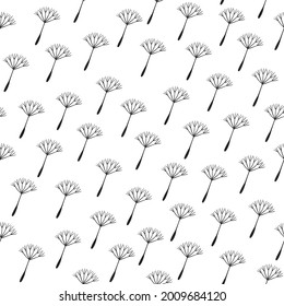 Patrón floral sin fisuras. Textura dibujada a mano en blanco y negro. Fondo gráfico.
