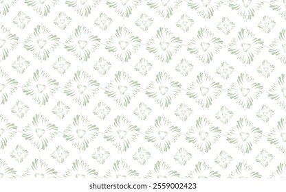 Floral Seamless pattern black white silhouette decorative ornamental abstract vintage retro style luxurious texture background