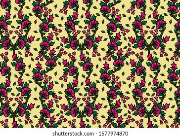 floral seamless pattern blooming pink flowers. motifs scattered random. floral seamless abstract vector texture. 
