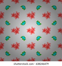 Floral seamless pattern with blooming plumeria flowers and leaves on a gray background. Stylish wallpaper with plumeria flowers. Abstract vector background.