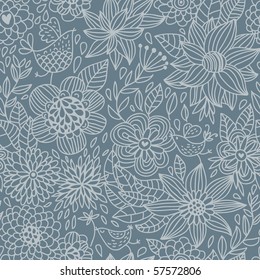 Patrón floral sin soldadura en azul