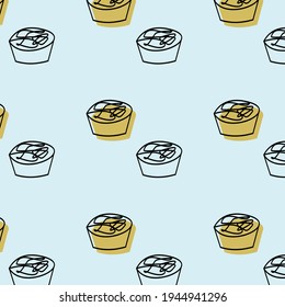 Floral seamless pattern. Blue background and cover.