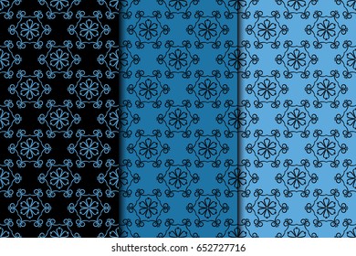 Floral seamless pattern. Blue flower elements