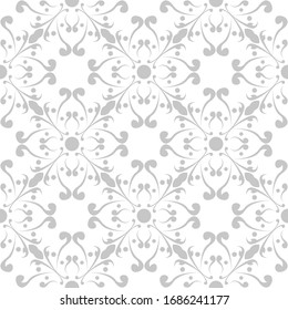 Floral seamless pattern. Blue flowers on white background. Vector illustration