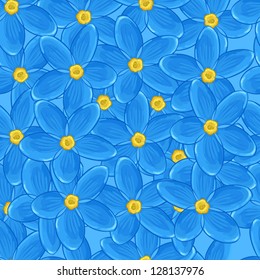 Floral Seamless Pattern. Blue Forget-me-not flowers. Print Design. Good For Web, Textile, wrapping or digital paper.