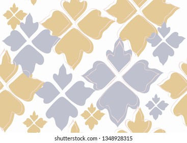 Floral seamless pattern blue leaves background. Abstract vector wallpaper