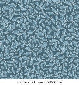 Patrón floral sin fisuras con hojas azules.   Perfecto para papeles pintados, papeles para envolver, textiles, rellenos de motivos, papel de regalo, tarjetas de felicitación de primavera y verano