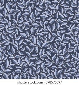 Floral seamless pattern with blue leaves.   Perfect for wallpapers, wrapping papers, textile, pattern fills, gift paper, spring and summer greeting cards