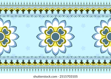 Patrón sin fisuras florales - Colores de tema azul - Illustrator Vector archivo digital para imprimir, imprimible, Fondo de pantalla, fondo y muchos de sus proyectos.
