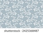 Floral seamless pattern. Blue and white element. Fabric for ornament, wallpaper, packaging, vector background.