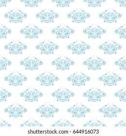 Floral seamless pattern. Blue and white abstract background