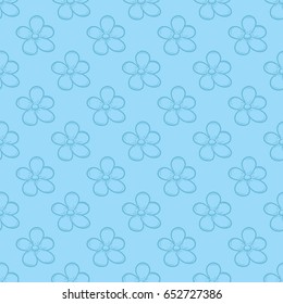 Floral seamless pattern. Blue and white flowers