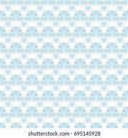 Floral seamless pattern. Blue and white abstract background for wallpaper and textile