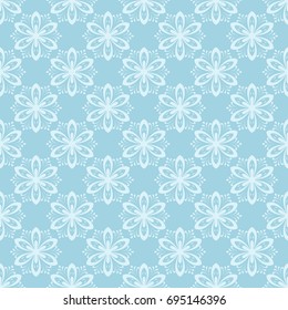Floral seamless pattern. Blue and white abstract background for wallpaper and textile