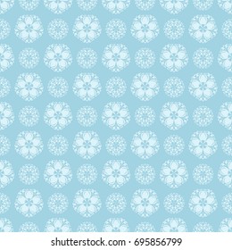 Floral seamless pattern. Blue and white abstract background for wallpaper and textile