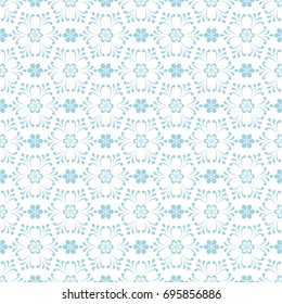 Floral seamless pattern. Blue and white abstract background for wallpaper and textile