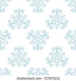 Floral seamless pattern. Blue and white abstract background for wallpapers and fabrics. Vector illustration