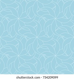 Floral seamless pattern. Blue and white abstract background for wallpapers and fabrics. Vector illustration