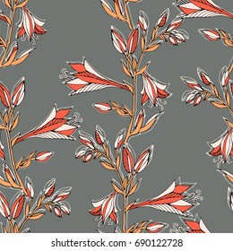 Floral seamless pattern with bluebell