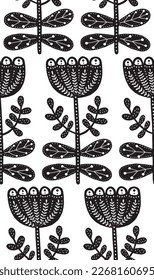 Blumennahtlose Muster boho skandinavischen Stil